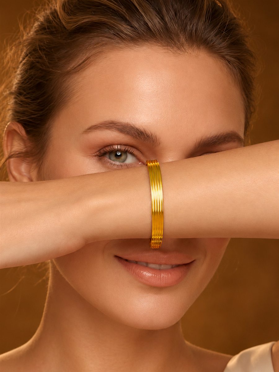 Editorial styling featuring gold jewellery