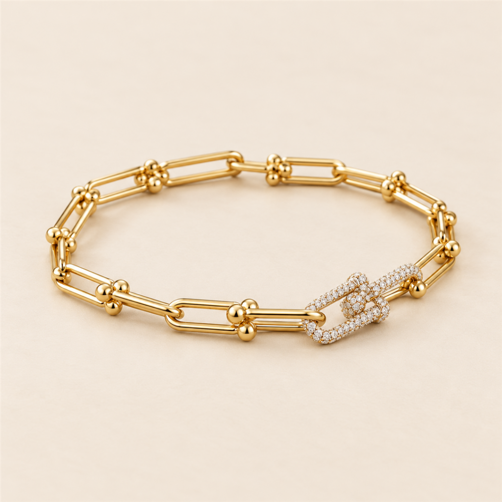 Model wearing Crystal Link Bracelet
