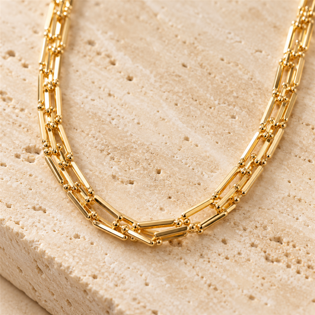 Double Row Link Necklace