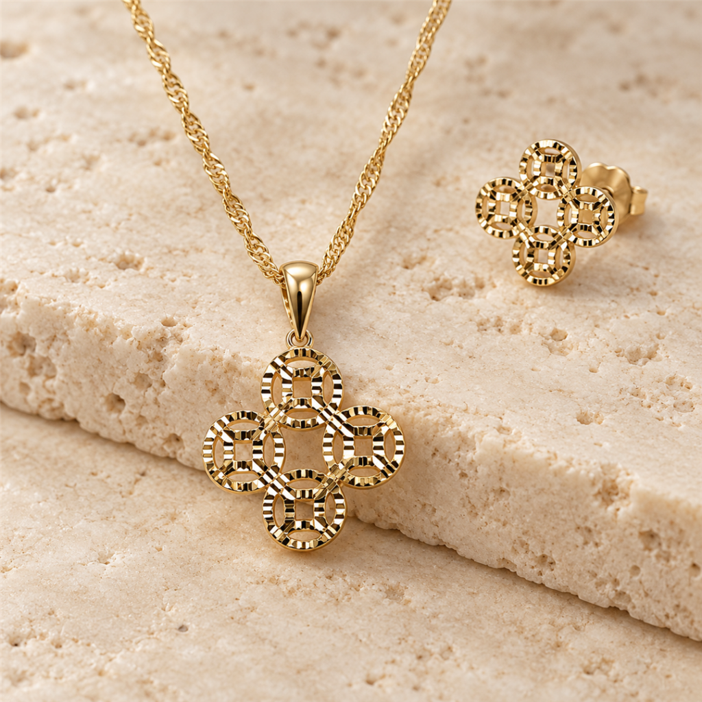 Four Circle Necklace Set