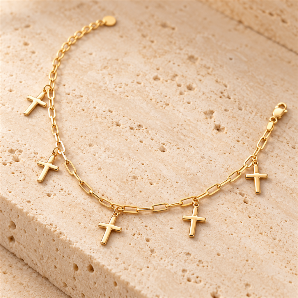Multi Cross Charm Bracelet
