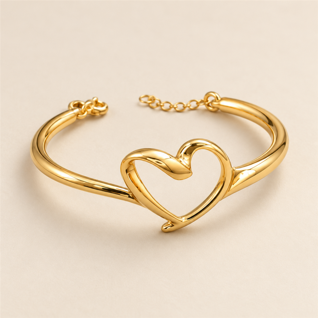 Model wearing Open Heart Cuff