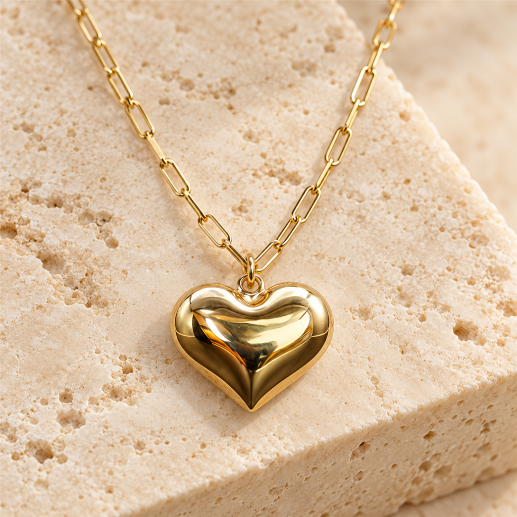 Puffed Heart Necklace
