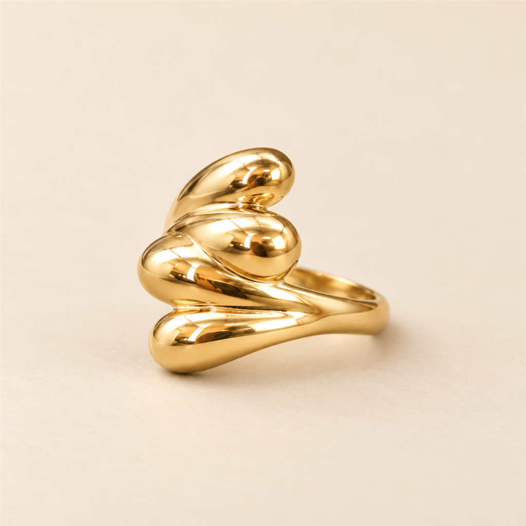Model wearing Sculpted Swirl Ring